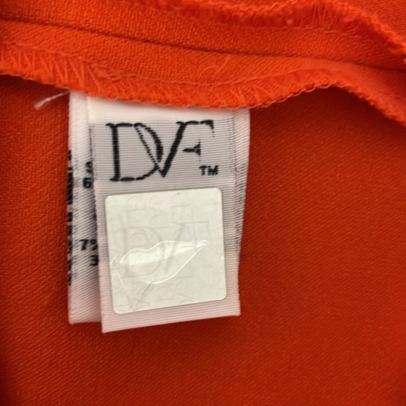 Diane Von Furstenberg Carrie Sheath Dress Size 12 Orange Sleeveless - Picture 6 of 10